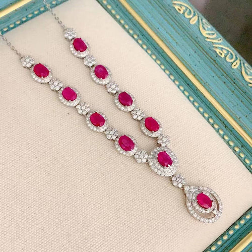 Collar de Plata 925 con Rubí Natural