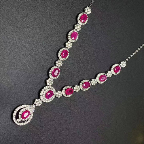 Collar de Plata 925 con Rubí Natural