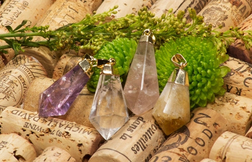 Colgantes de Punta de Cristal Natural