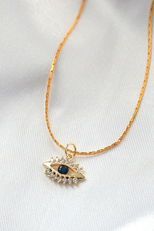 Collar Mini Ojo Turco Bañado en Oro 24K