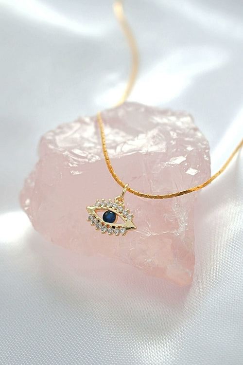 Collar Mini Ojo Turco Bañado en Oro 24K