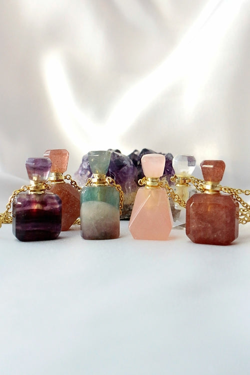 Collar Colgante de Piedras Curativas con Aromaterapia