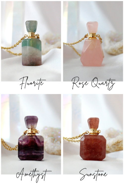Collar Colgante de Piedras Curativas con Aromaterapia